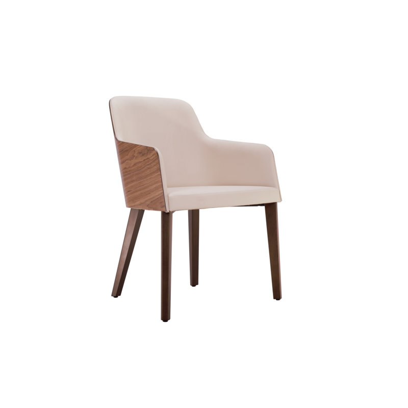 Chaise rembourrée noir / crème, Crème
