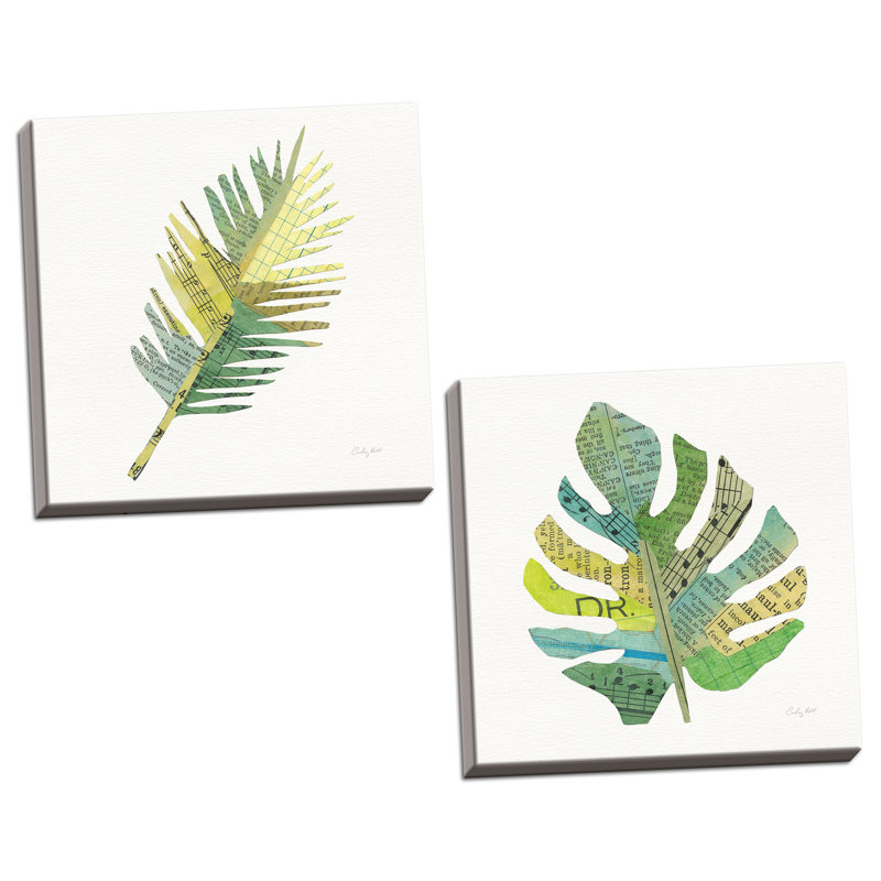 « tropical fun palms i & ii », ensemble de 2 reproductions d’art, H 12 po x l 12 po x P 0,75 po, Toile tendue