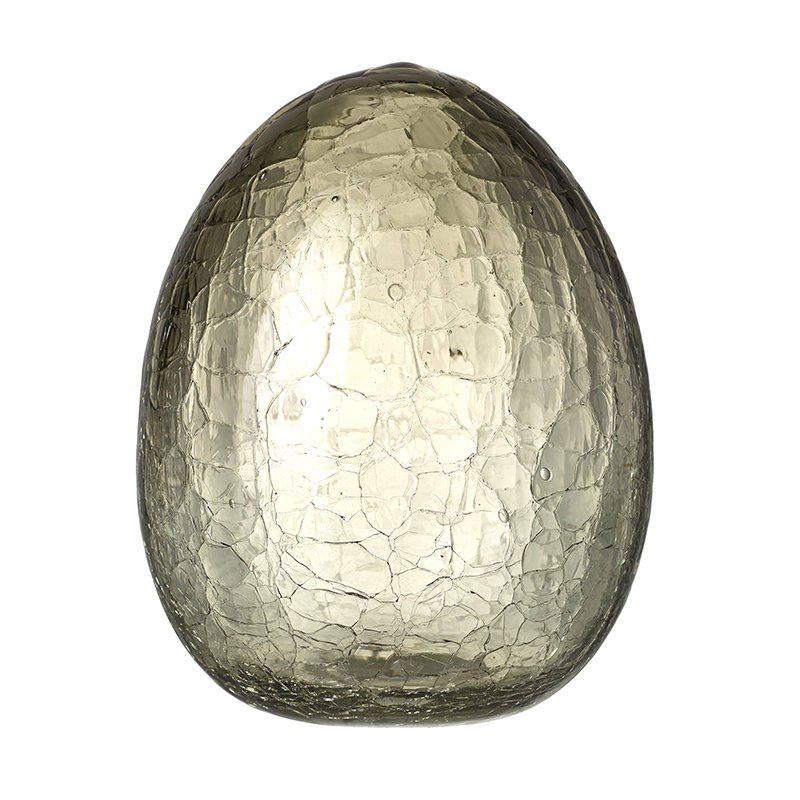 Medium Crackle Glass Egg, 14cm x 11cm