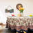 Floral Block Print Cotton Round Tablecloth