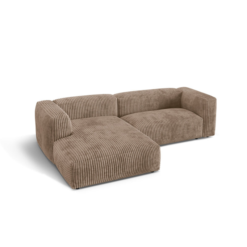 Betsayda 2 Seater Corduroy Corner Sofa , Acorn