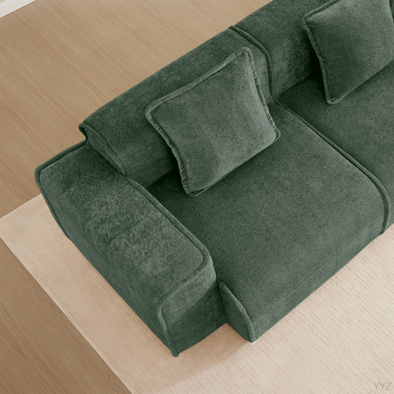 Modern Comfort Velvet Ottoman, Green