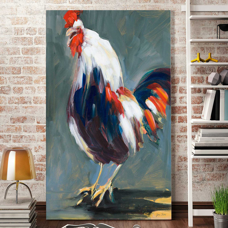 " Rising Rooster " by Jane Slivka, 30" H x 18" W x 1" D, Wrapped Canvas