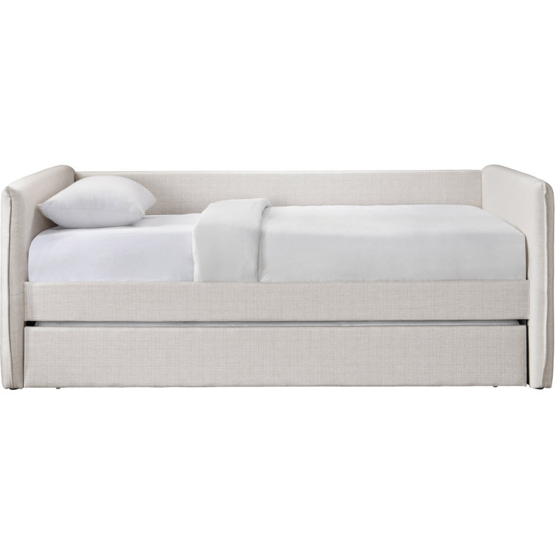 Lissett Upholstered Daybed, Cream Linen Textured Fabric