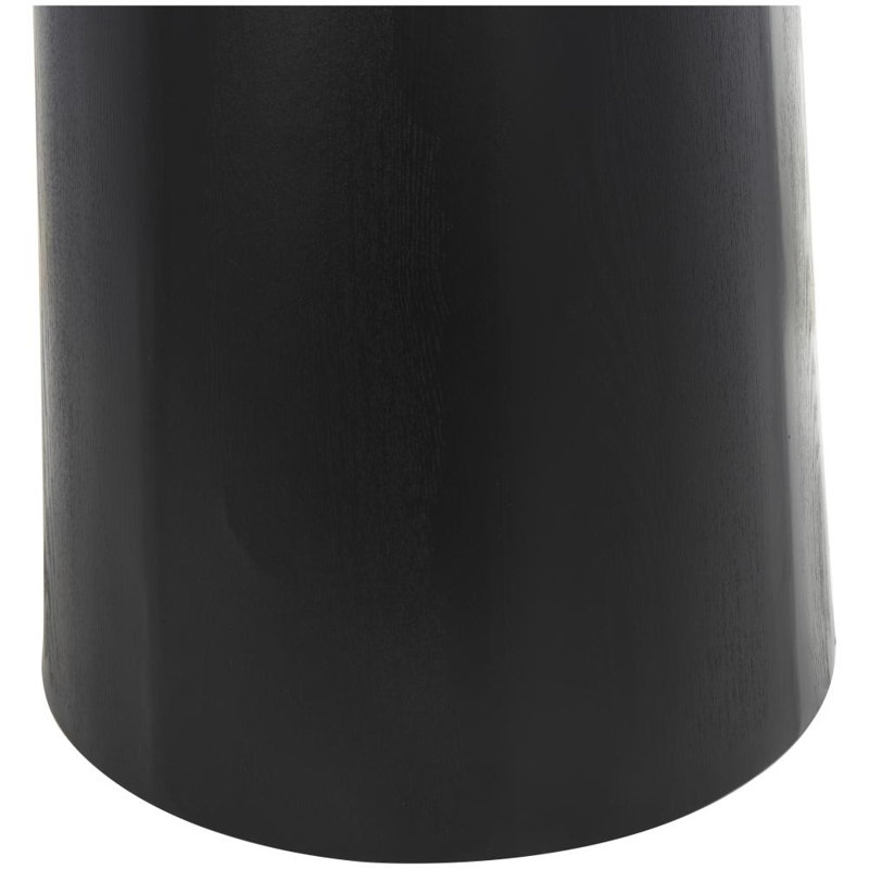 White Marble Geometric Side End Accent Table with Black Wooden Base