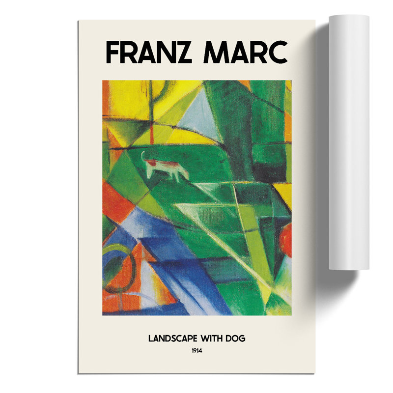 Landscape with Animals Print by Franz Marc - Frameless Print, 30cm H x 21cm W x 0.1cm D