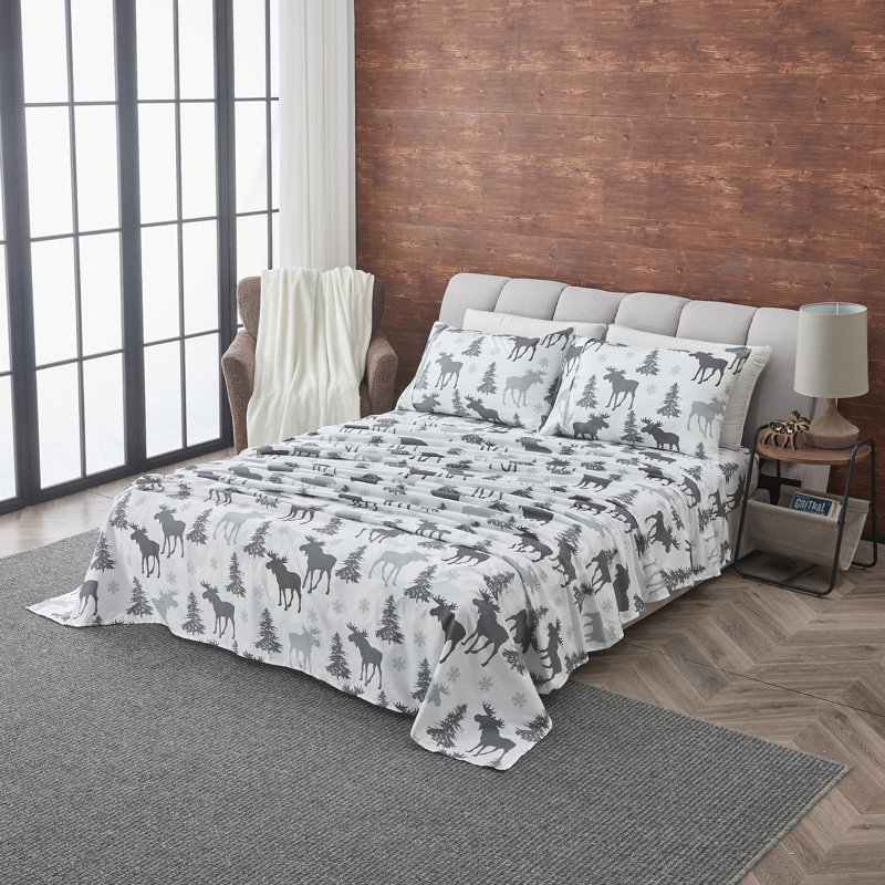 Ultra Soft Lodge Printed Microfiber Sheet Set, Lodge - Moose, Full