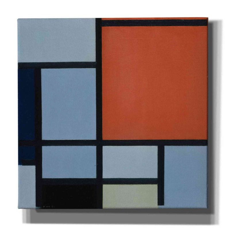 «Eunita Composition 1921 on Canvas» par Piet Mondrian, reproduction, H 12 po x l 12 po x P 0,75 po