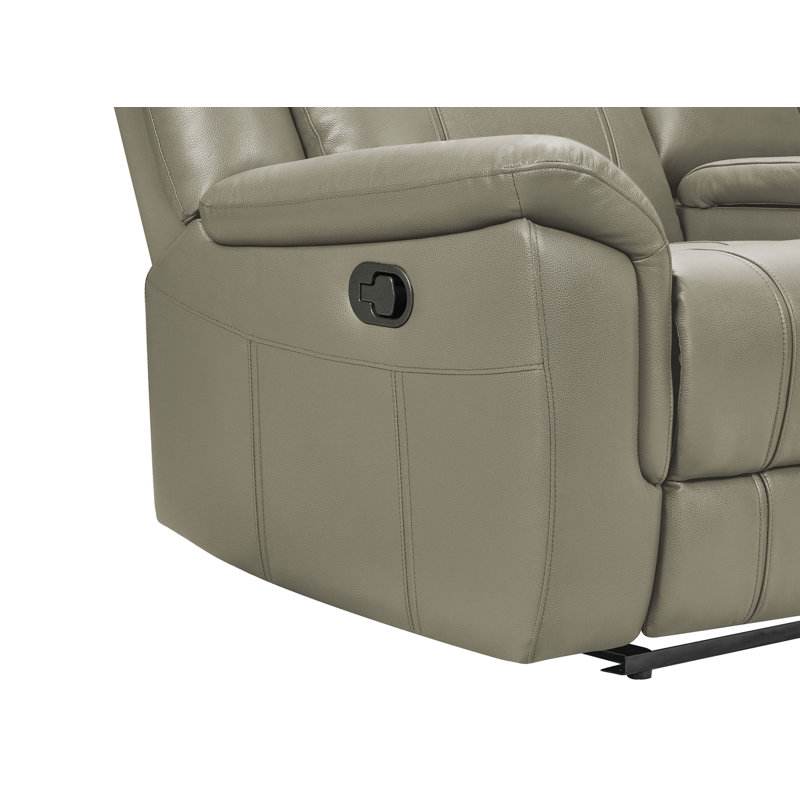 Causeuse grise avec fauteuils inclinables manuels 5109