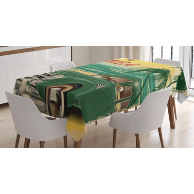 Nostalgic Welcome to Cuba Artsy Print Tablecloth