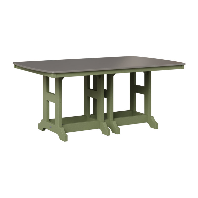 Table de bar rectangulaire Berlin Garden Garden Classic, Acier inoxydable martelé, H 39,5 po x l 72 po x P 44 po, Sauge