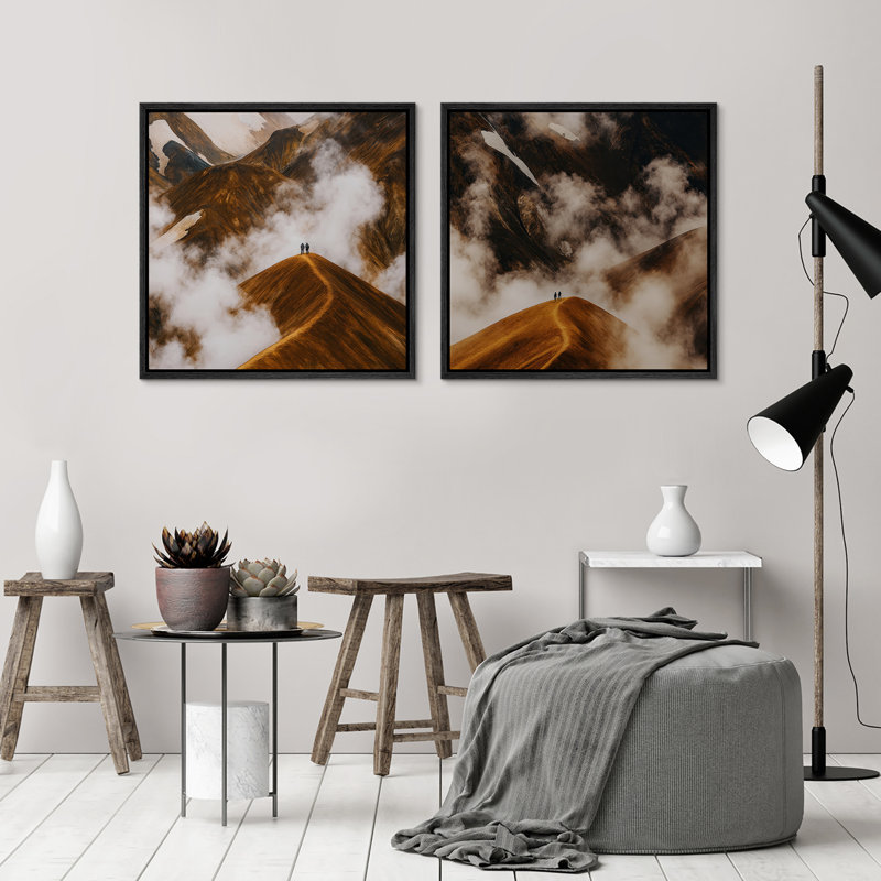 Art mural rétro encadré Fine Art Antique Classic pour chambre à coucher - 16 po x 16 po, H 16 po x l 32 po, Noir