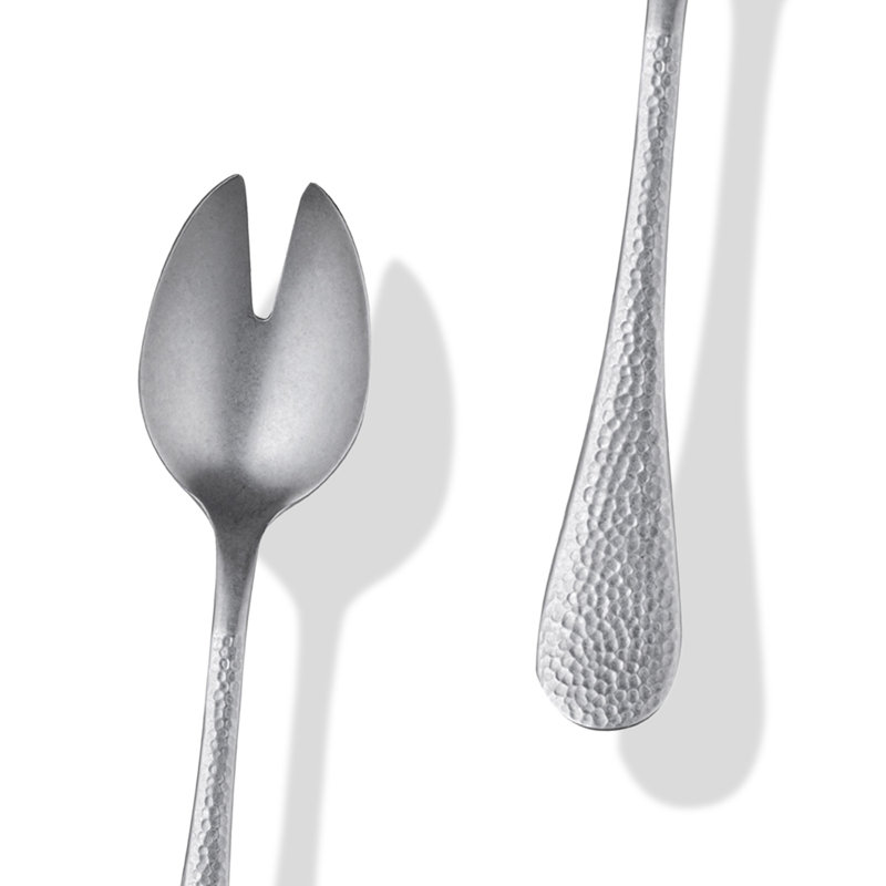 Epoque Stainless Steel Salad Servers, Pewter Silver