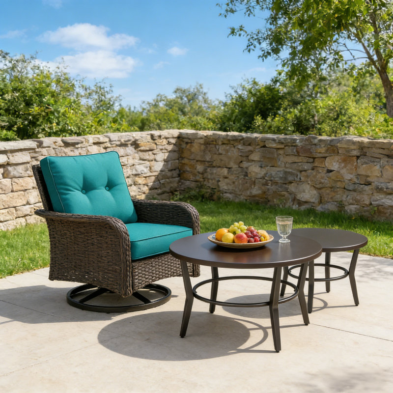 Ensemble de 2 tables basses contemporaines noires mattes