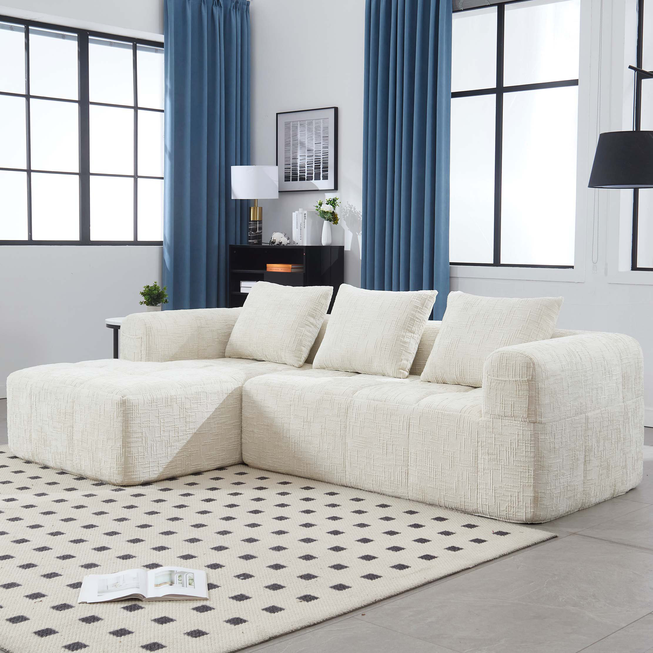 Latitude Run® modular sectional sofa,modern modular L-shaped sofa with ...