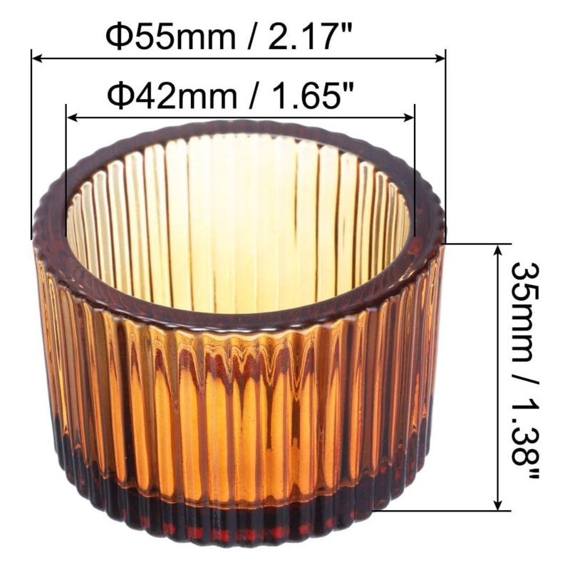 Ensemble de 2 bougeoirs en verre brun