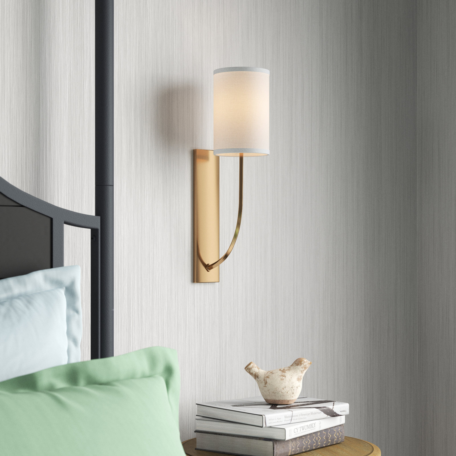 Ansted Single Light Armed Sconce, Aged Brass
