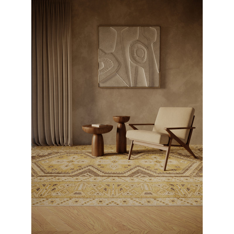 Flaminia Hand Loomed Washable Oriental Indoor Rug, Rectangle 5' x 7'