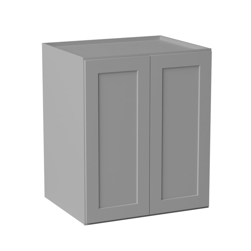 Armoire de cuisine en bois massif prête à assembler, 30", Gris, 36"