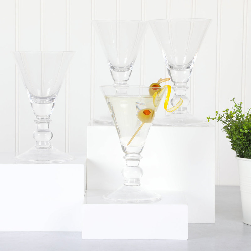 Ensemble de verres faits à la main 4 pièces 9,6 onces Martha Stewart Crispa, Clair
