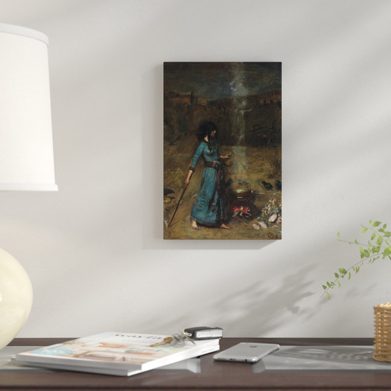 «Study for the Magic Circle, 1886» par John William Waterhouse, reproduction sur toile, H 40 po x l 26 po x P 1,5 po