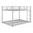Low Bunk Bed With Ladder, Sturdy Metal Frame  And Safety Guardrails-889960630