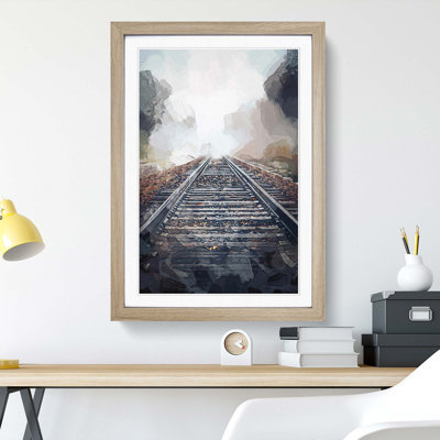 Train Tracks in the Mist in Abstract - Framed Print