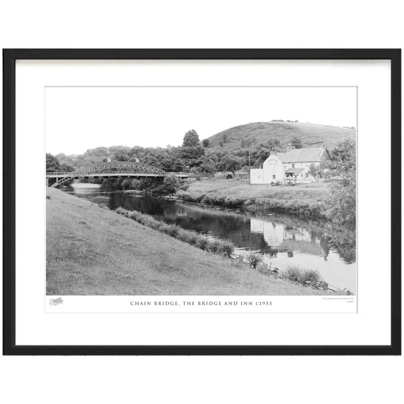 Chain Bridge, The Bridge And Inn C1955 - Single Picture Frame Print, 40cm H x 50cm W x 2.3cm D