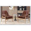 Ensemble de 2 chaises d'appoint en cuir PU U-Can, fauteuil Mid-Century Modern