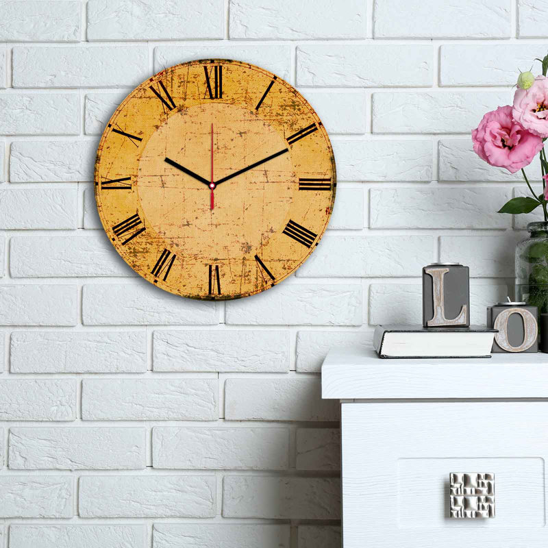 Horloge murale élégante Elegant, 11,8 pouces de diamètre | 100% panneau de fibres à densité moyenne avec une épaisseur de 0,2 pouce | Design élégant pour la maison ou le bureau | La montre moderne ajoute de la sophistication à n'importe quel espa