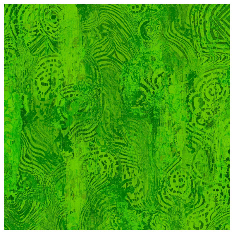 Tapisserie murale «Green Abstract Swirl» - Décoration murale abstraite, H 104 po x 88 avec 4 œillets