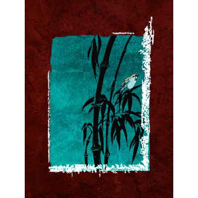 «Bamboo Birds Blue», reproduction sur toile tendue