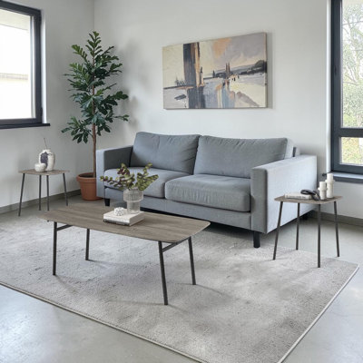 Monza Grey Laminate Black Metal 3-Piece Table Set