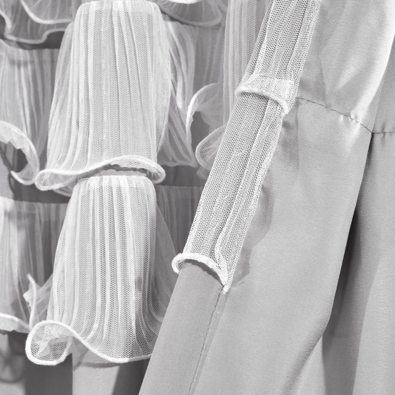 Paire de rideaux semi-transparents avec passe-tringle Avery, Gris clair, l 54" x L 84"