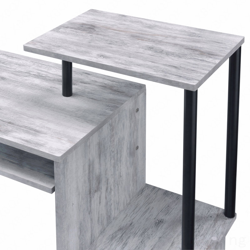 Bureau d'ordinateur antique blanc et noir, Blanc antique