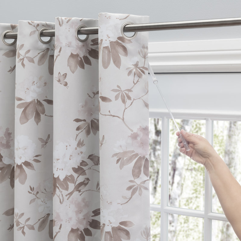 Bicester Elegant Blackout Floral Panel w/ Grommet, Sandstone, 52" W x 84" L