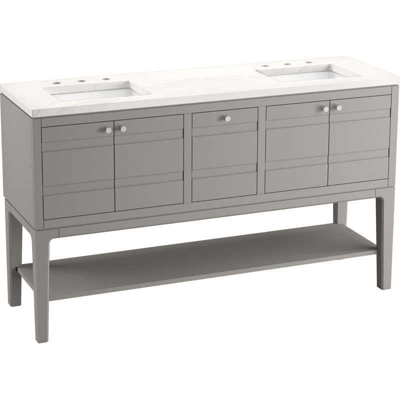 Helst 60-In Bathroom Vanity Set, Mohair Grey