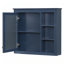 Armoire de rangement murale avec miroir, 3 tablettes ouvertes, design moderne pour une organisation et un style améliorés-767912232