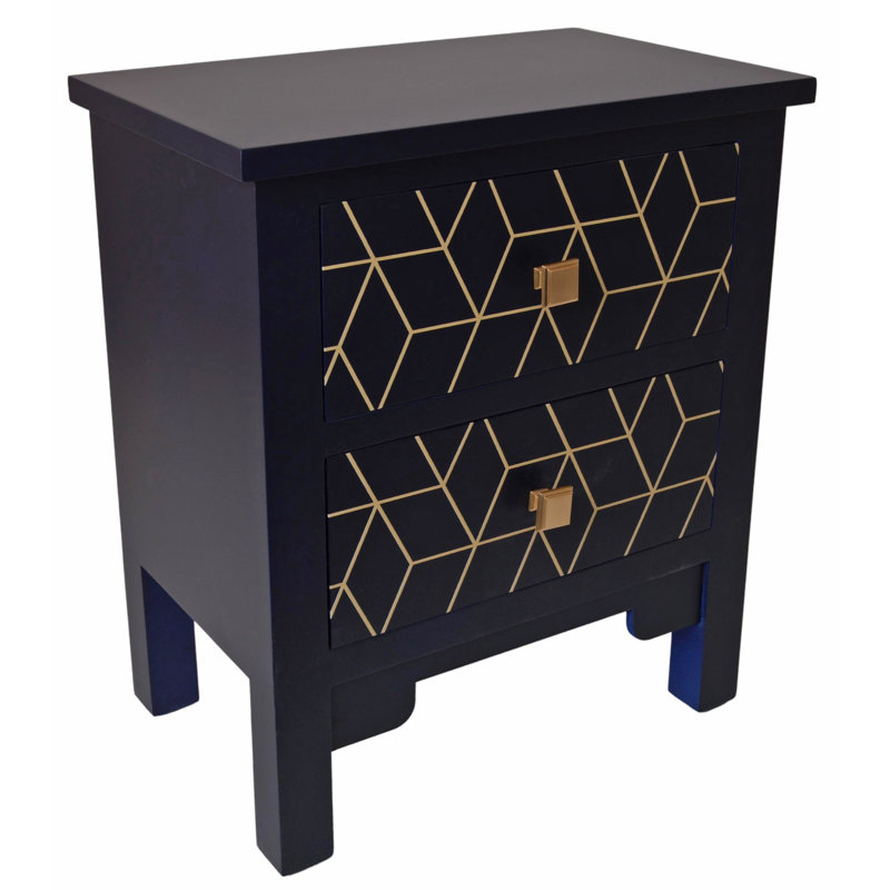 Slovan 48 cm W Bedside Table, Navy