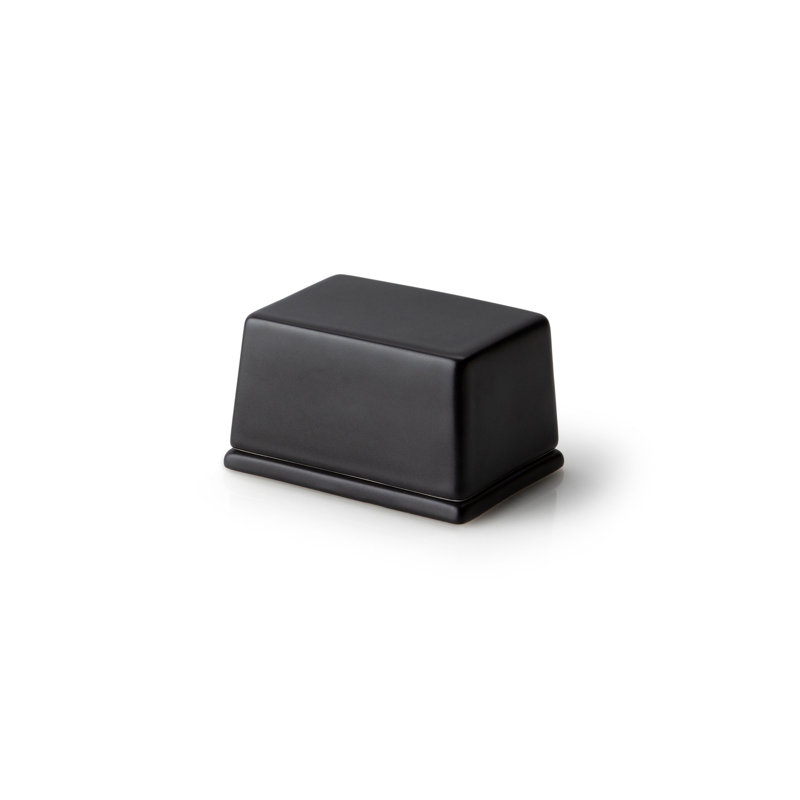 Continenta Ceramic Butter Dish, Matt black