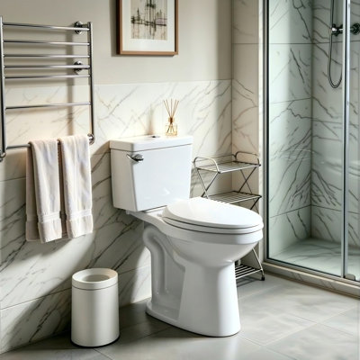Yingze 21 Inch Extra Tall Two Piece Elongated Toilet, 1.28 GPF Single Front Flush, Heavy Duty UF Soft Close Seat, High Rise Comfort Toilet for Elderly, Disabled & Tall Adults
