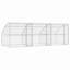  Dog Kennel With Storage Silver Galvanised Steel Pet Enclosure Housing