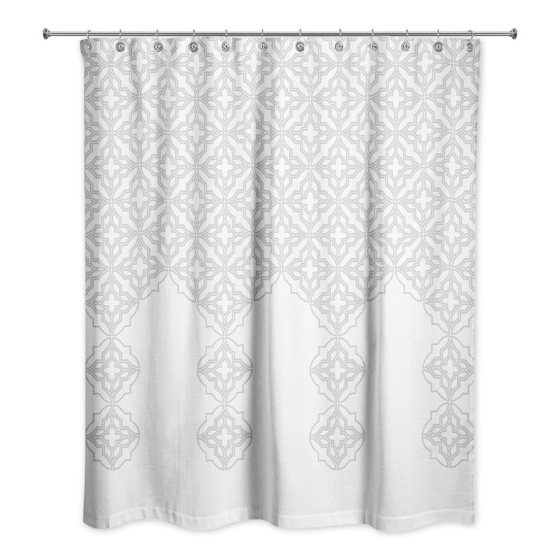 Rideau de douche géométrique simple, Gris clair