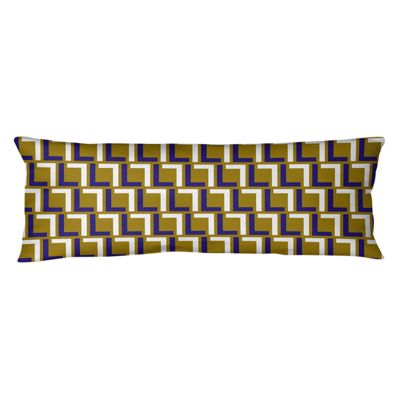 Polyester Medium Pillow, Microfiber, Black/Purple/Metallic Gold
