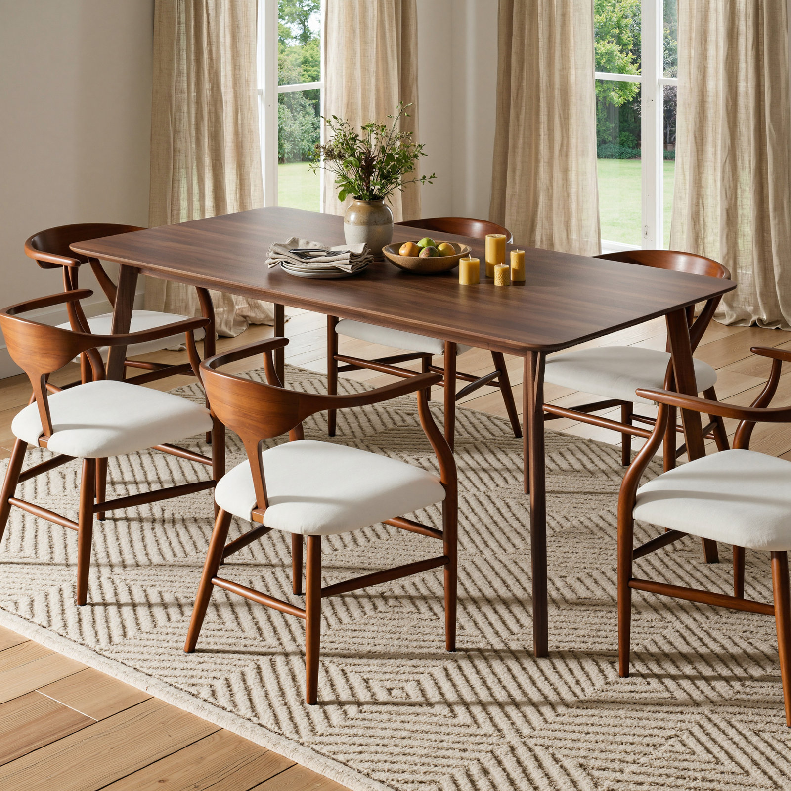 Evanston 71" Walnut Dining Table, Walnut
