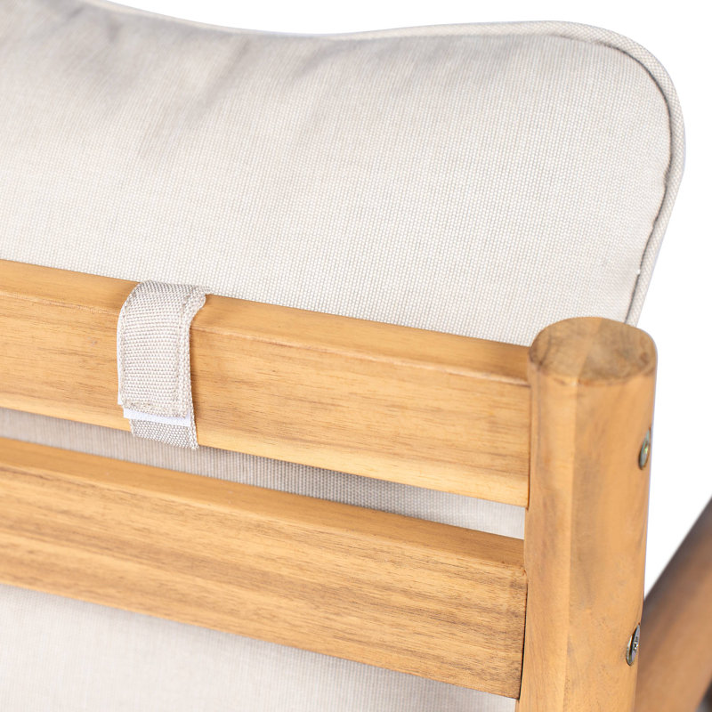 Patio Acacia Wood Club Chair With Water-Resistant Cushion(1 PC )