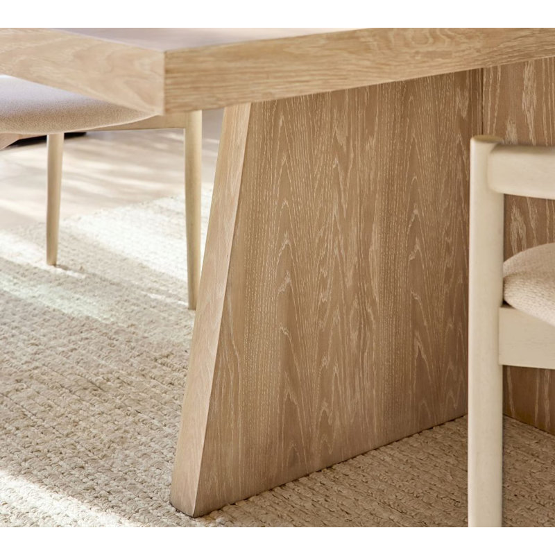 Table de salle à manger 86,6 "en bois massif moderne avec base en croix pour 8 personnes