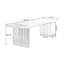 Bureau rectangulaire noir en bois massif + fer avec 3 tiroirs-1357029306