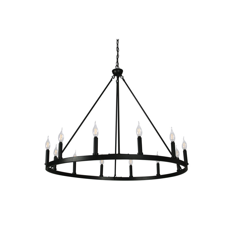 Kellen 12 - Light Waggon Wheel Chandelier