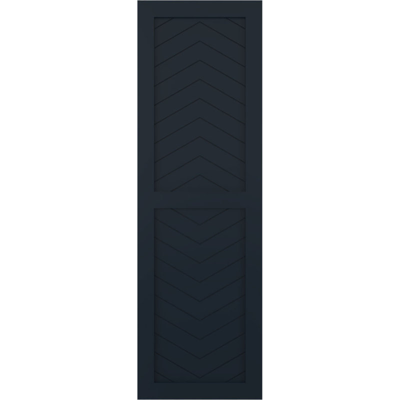 Volets à fixation fixe en PVC à deux panneaux de style moderne True Fit, Bleu nuit sans étoile, 51", 12"